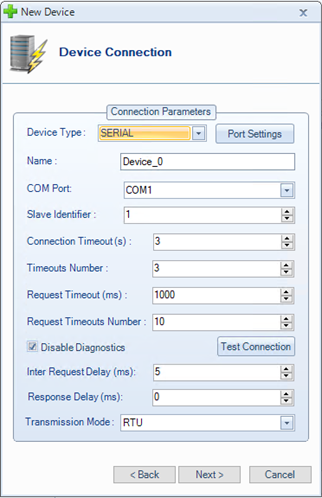 Modbus Serial Device Configuration