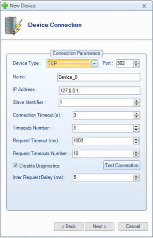 Modbus TCP Device Configuration