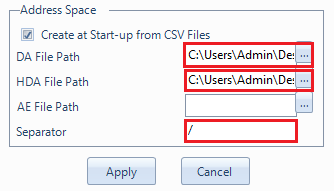 Import the Address Space CSV files
