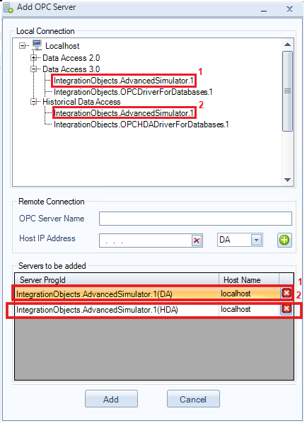 OPC UA advanced configuration