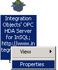 DCOM properties for OPC HDA Server